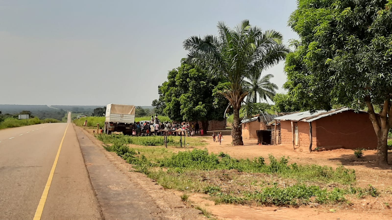 Roadside village scene in Lunda Norte, Angola
