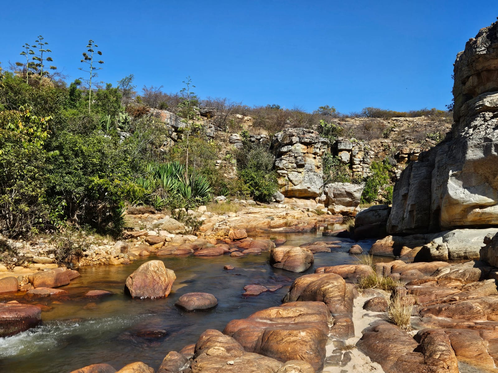Natural pools near Leba waterfall in Huíla
