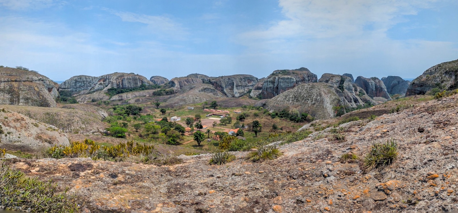 Panoramic village view among the rocks at Pungo Andongo in Malanje