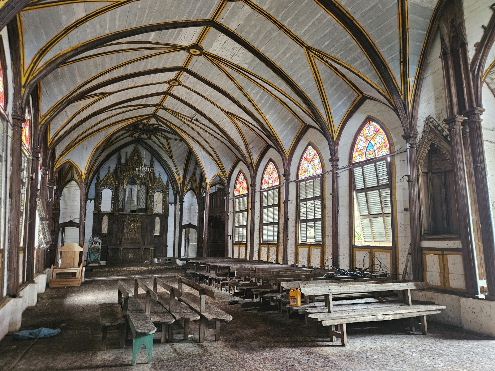 Batete church interior in Equatorial Guinea