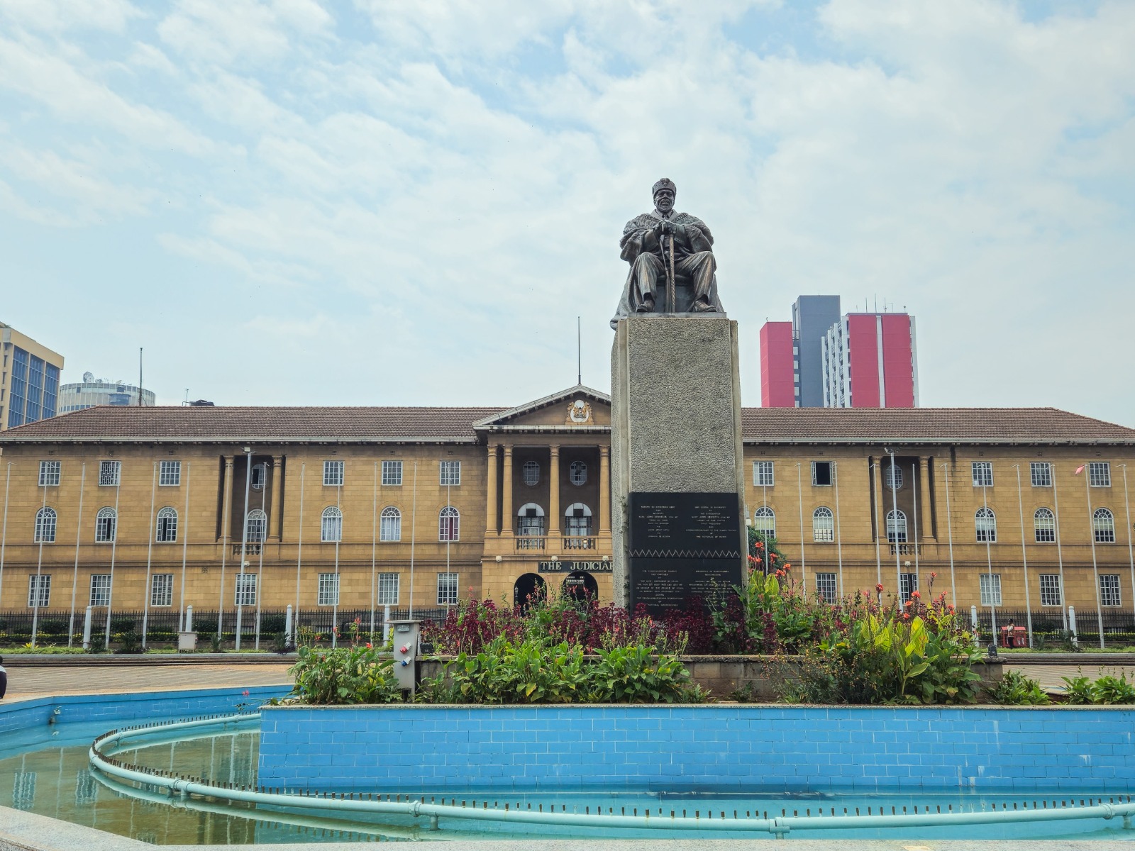 Statue in front of the judiciary building in Nairobi