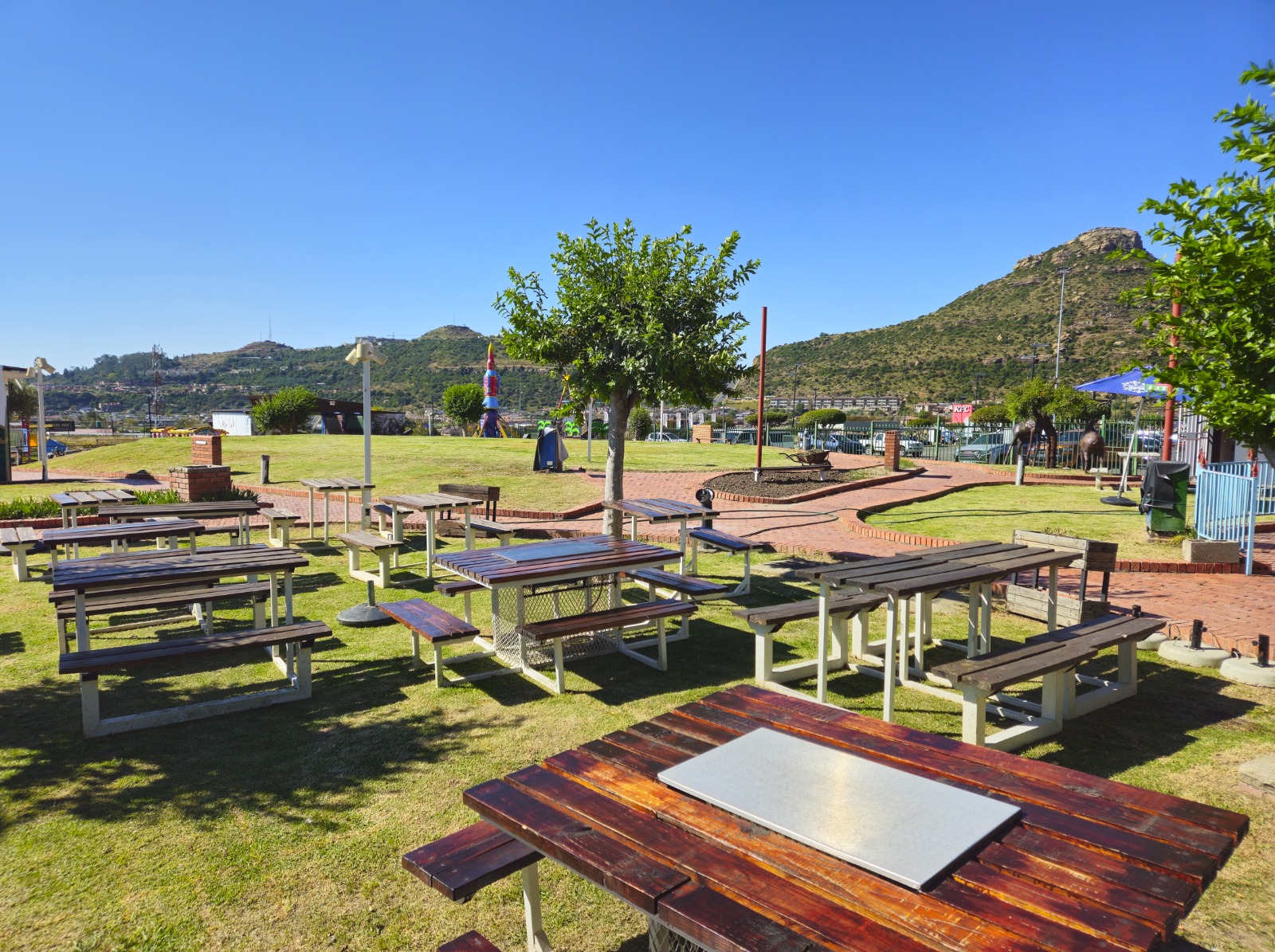 Outdoor seating area at Nada in Maseru Mall