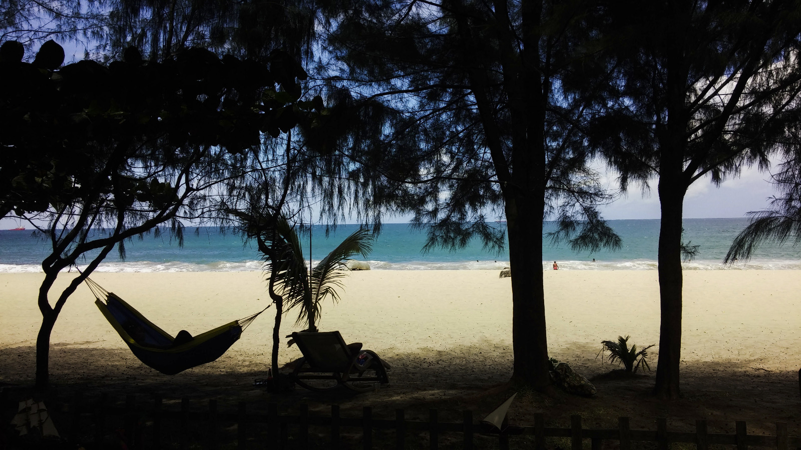 Hammock and beach at Ocean 501 restaurant in Toamasina, Madagascar
