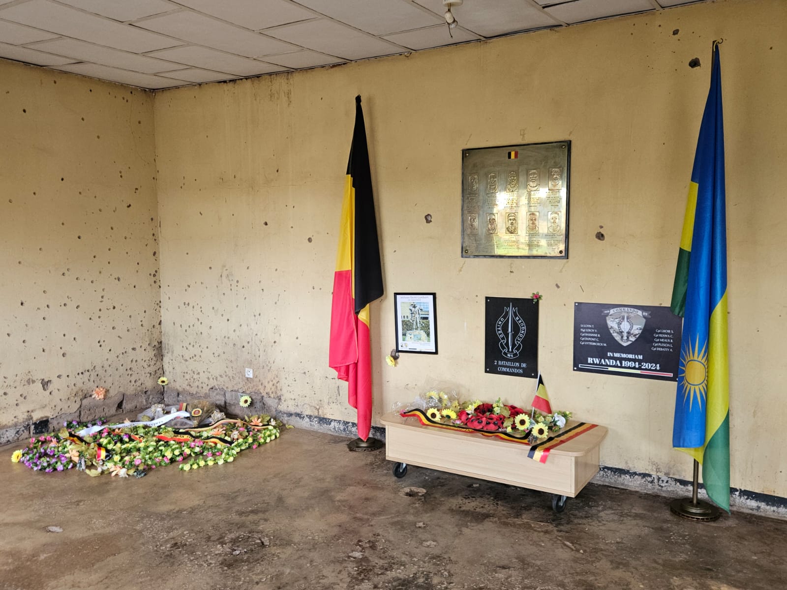 Interior of the Belgian Peacekeepers Memorial in Kigali, Rwanda