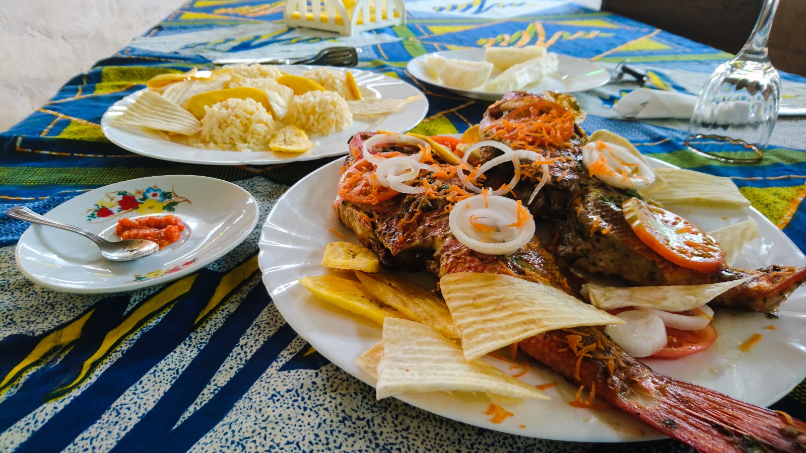 Fish meal in São Tomé