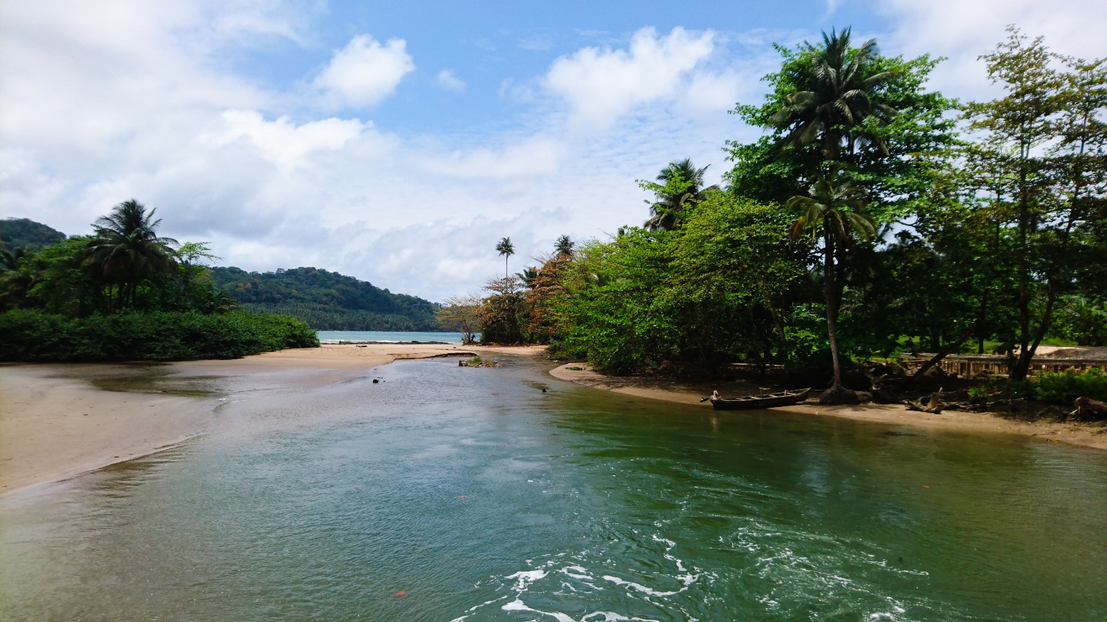 River and ocean landscape in São Tomé