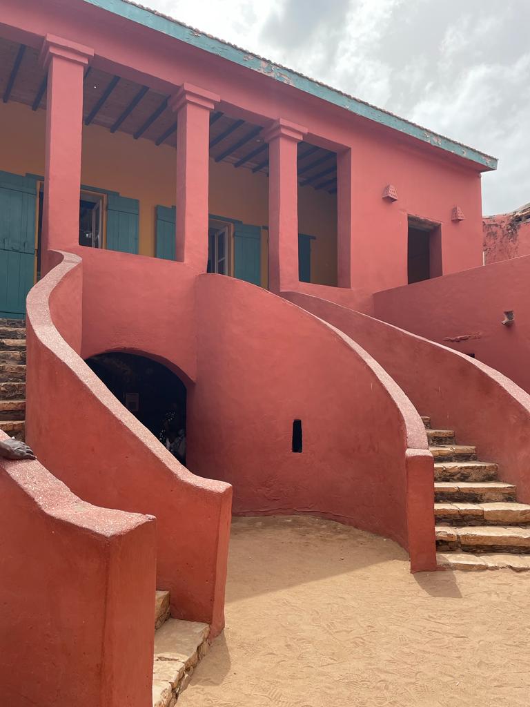Historic house on Gorée Island with curved staircases