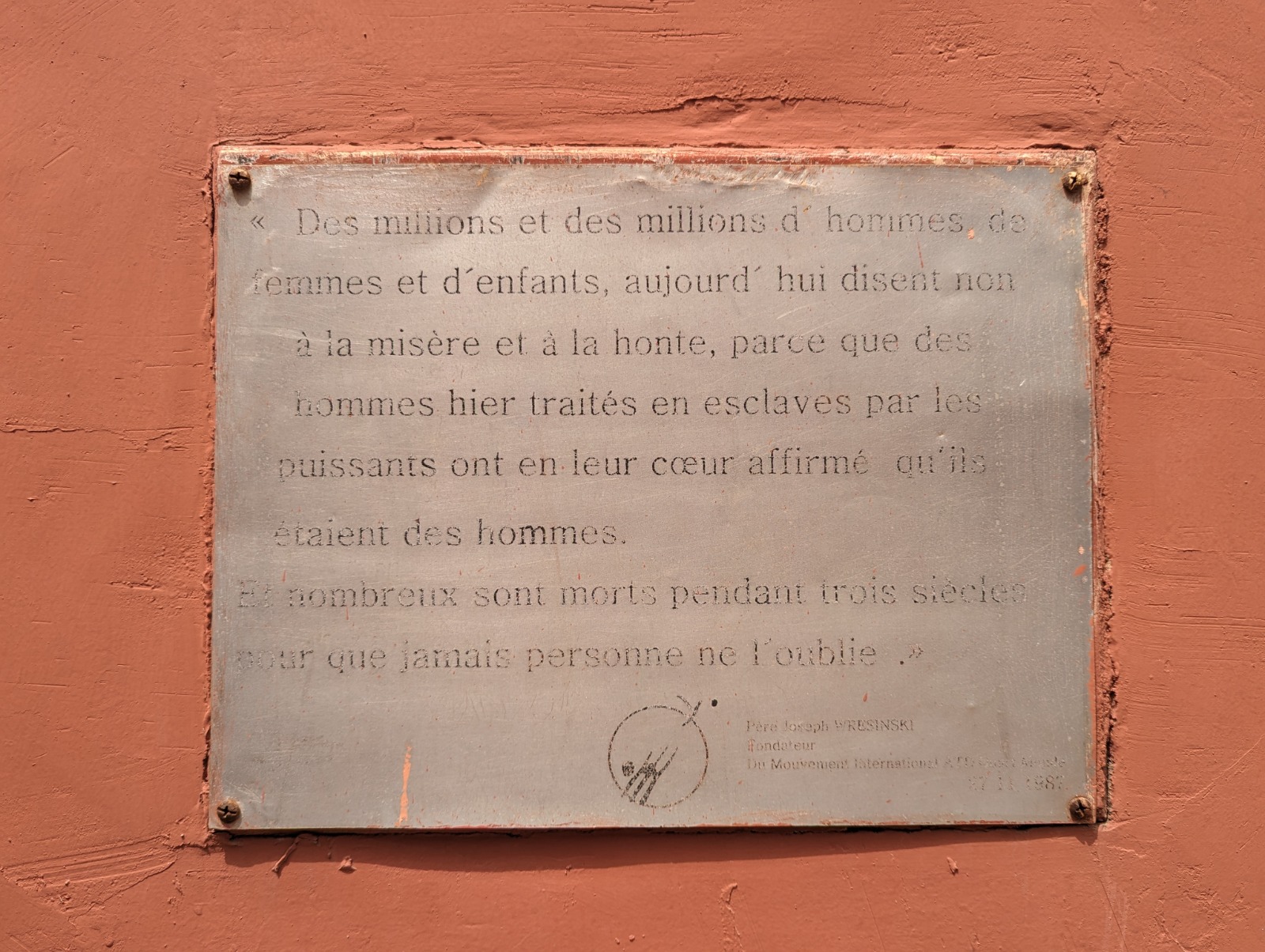 Memorial plaque on Gorée Island
