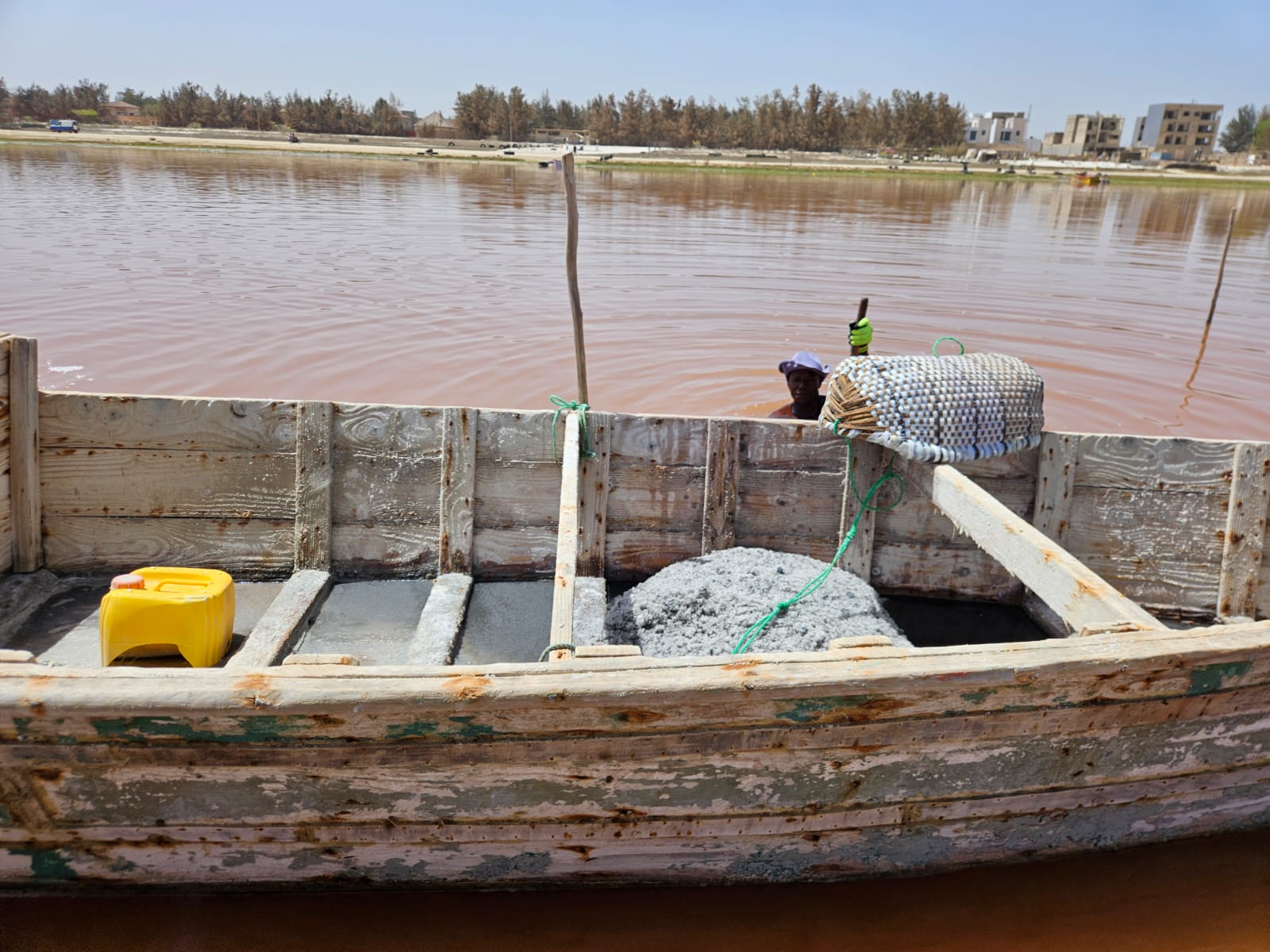 Boat on Lac Rose in Senegal