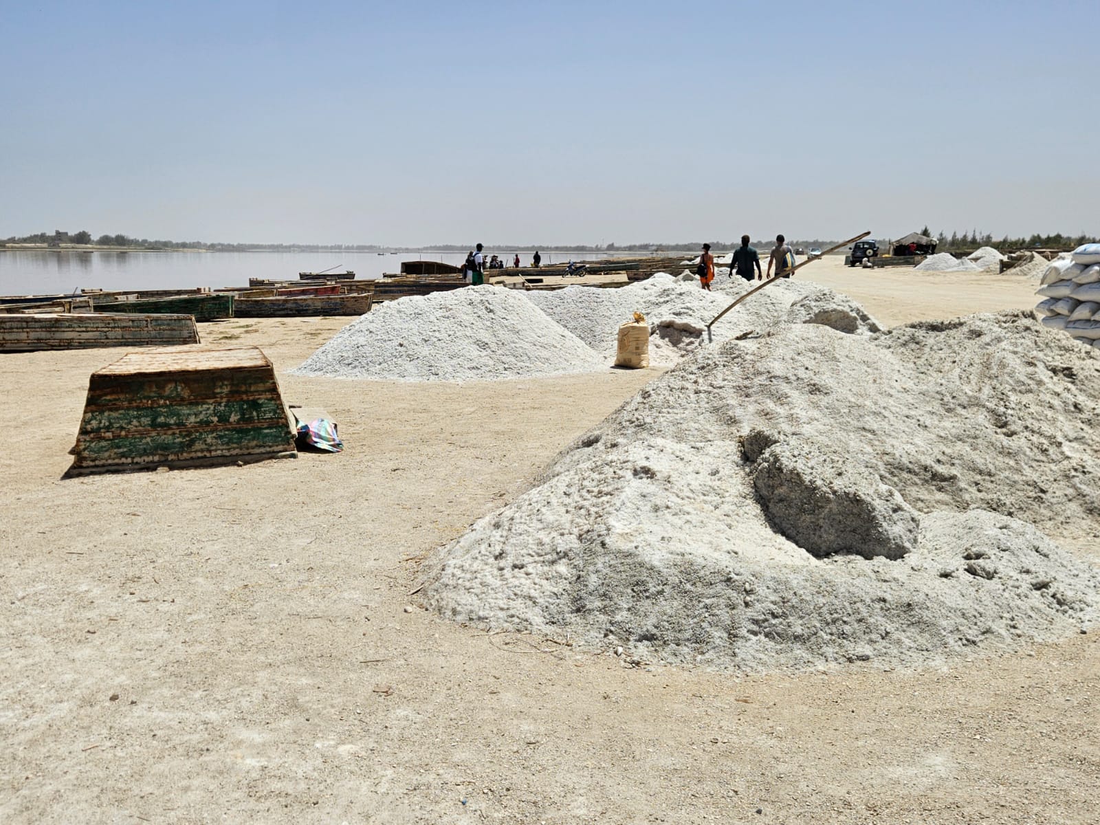 Salt piles at Lac Rose