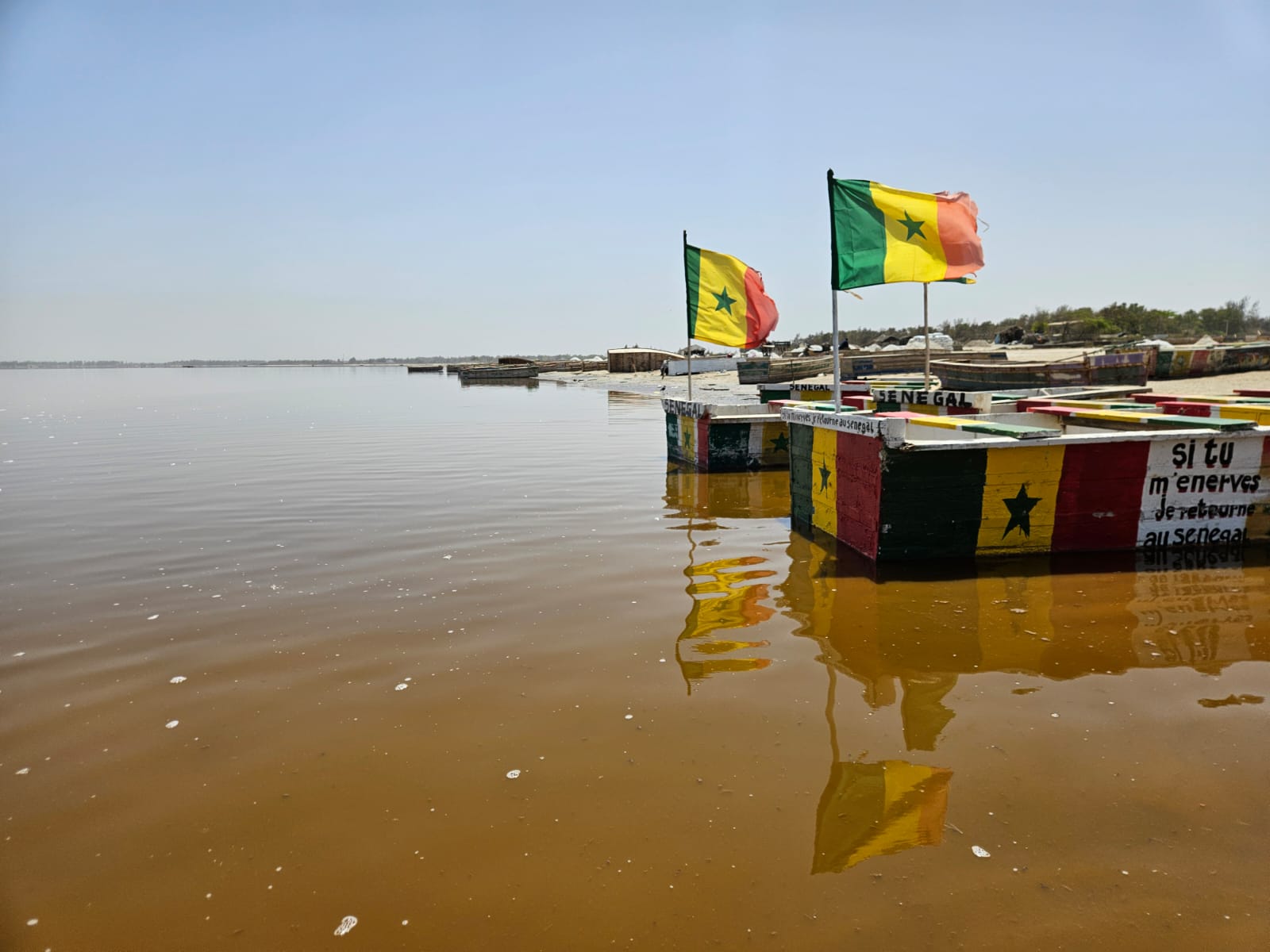 Senegal flags at Lac Rose
