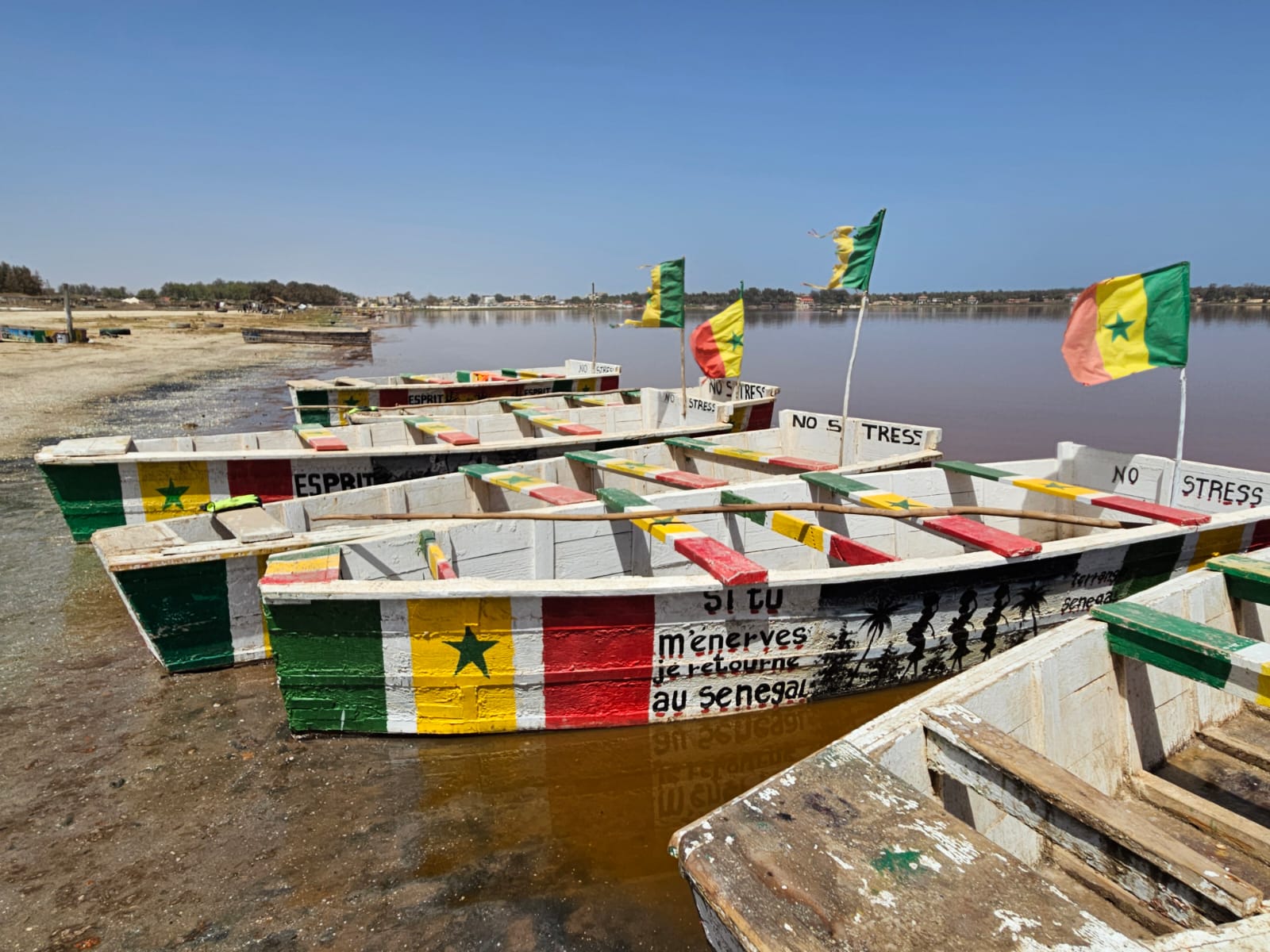 Colourful fishing boat on the coast in Senegal