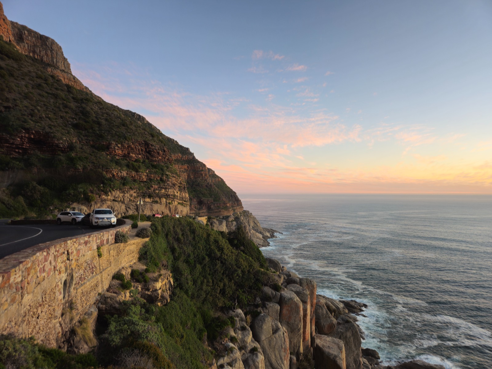 Chapman’s Peak Drive at sunset in Cape Town