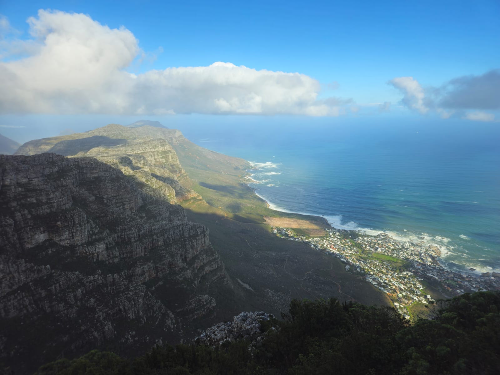 Clear view from Table Mountain in Cape Town