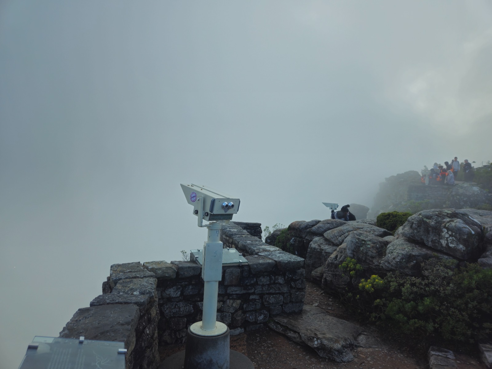 Foggy viewpoint on Table Mountain in Cape Town