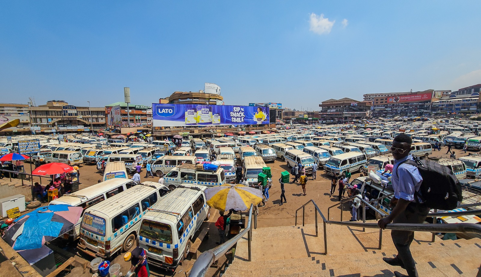 Old Taxi Park and matatus in Kampala