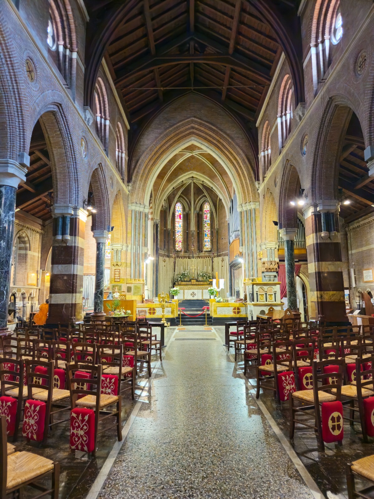 Interior of All Saints' Church in Rome