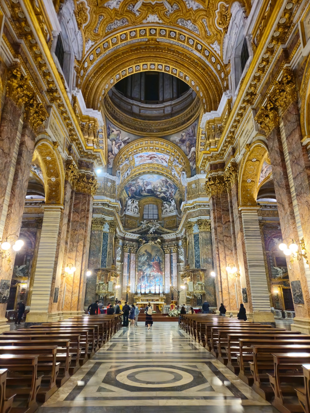Interior of the Basilica of Sant'Ambrogio e Carlo al Corso in Rome