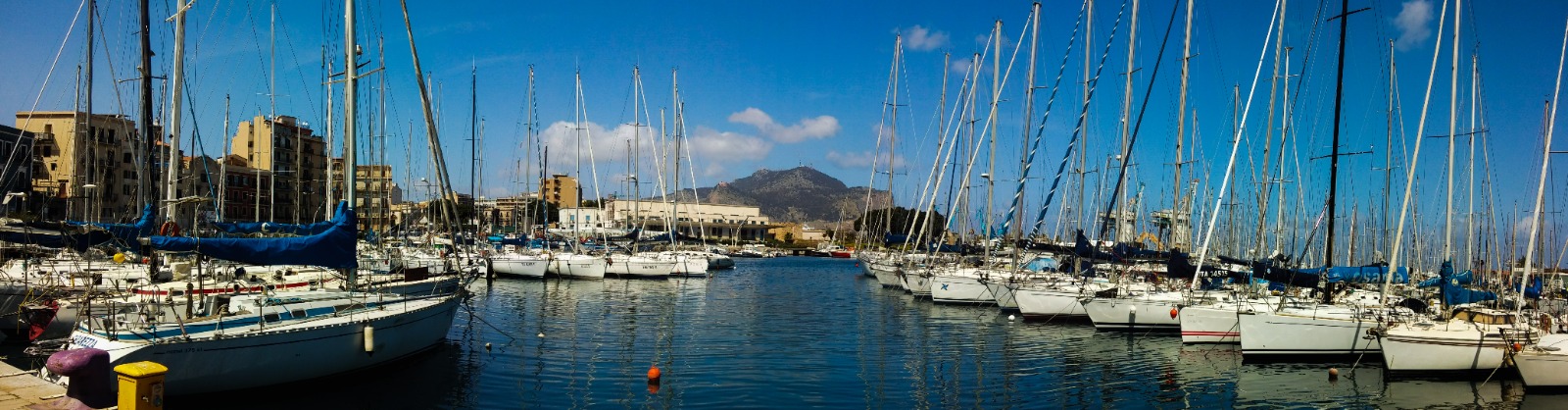 Sailing boats in La Cala harbour in Palermo, Sicily