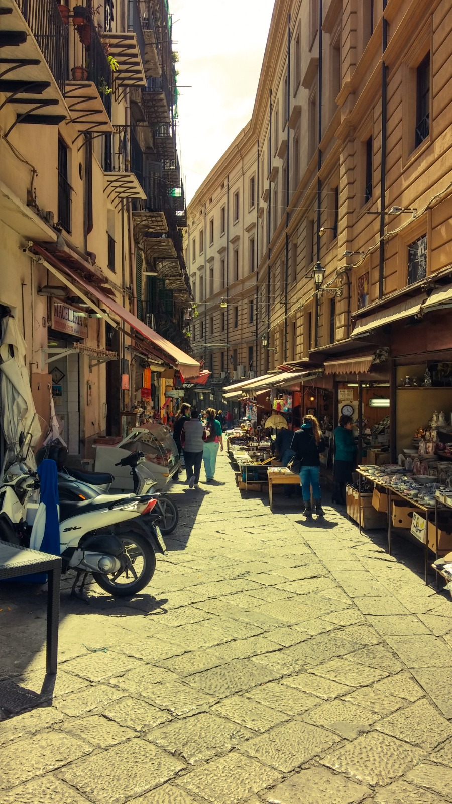 Street market in the historic centre of Palermo