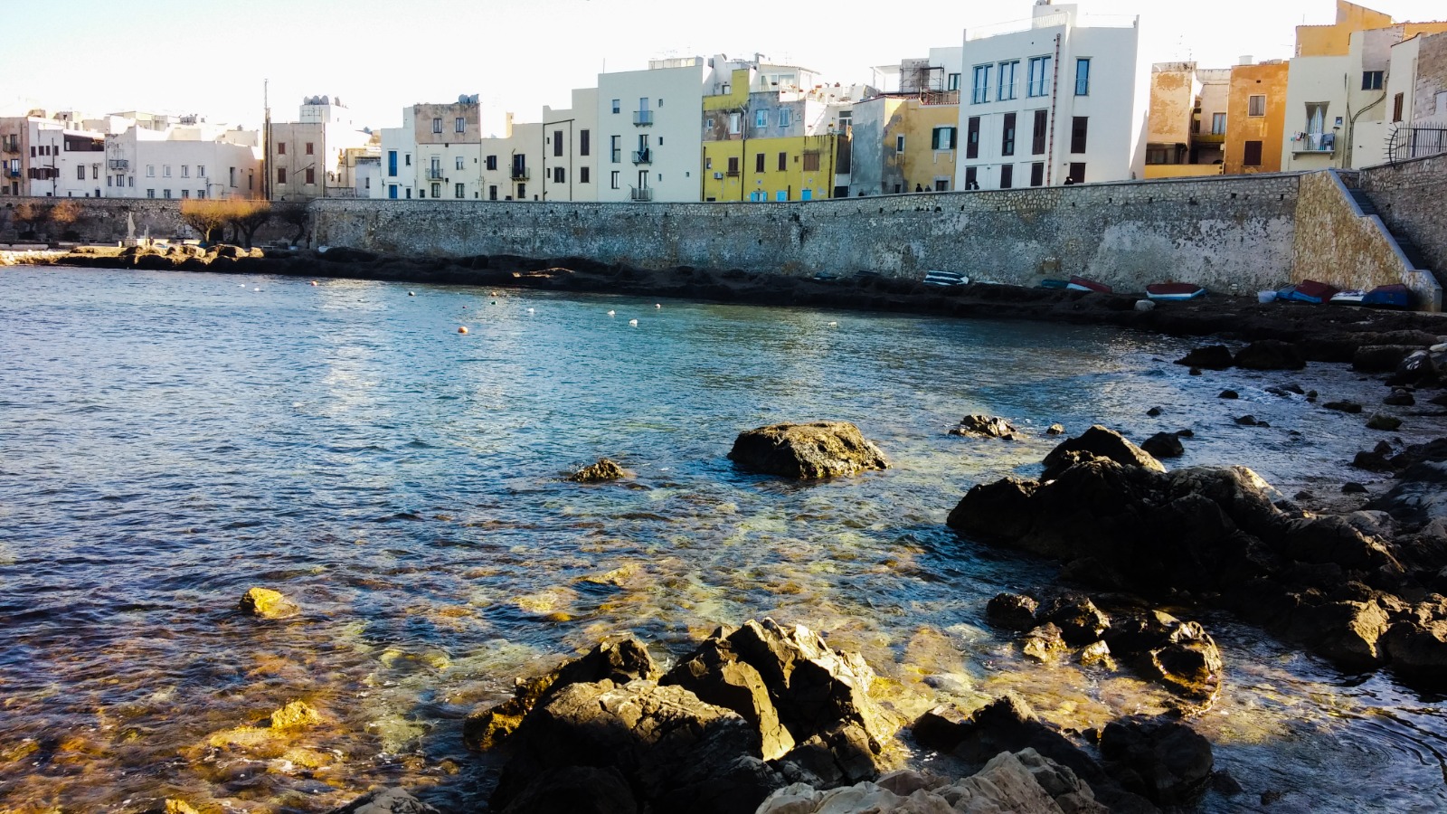 Mura di Tramontana and the rocky coastline of Trapani, Sicily
