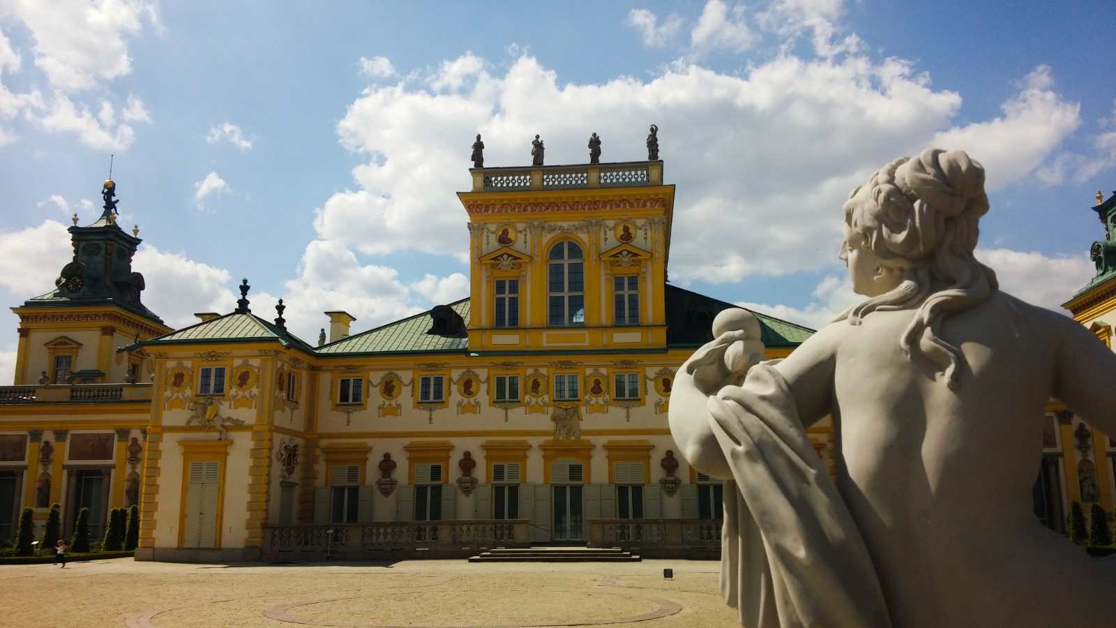 Garden facade of Wilanów Palace in Warsaw, Poland