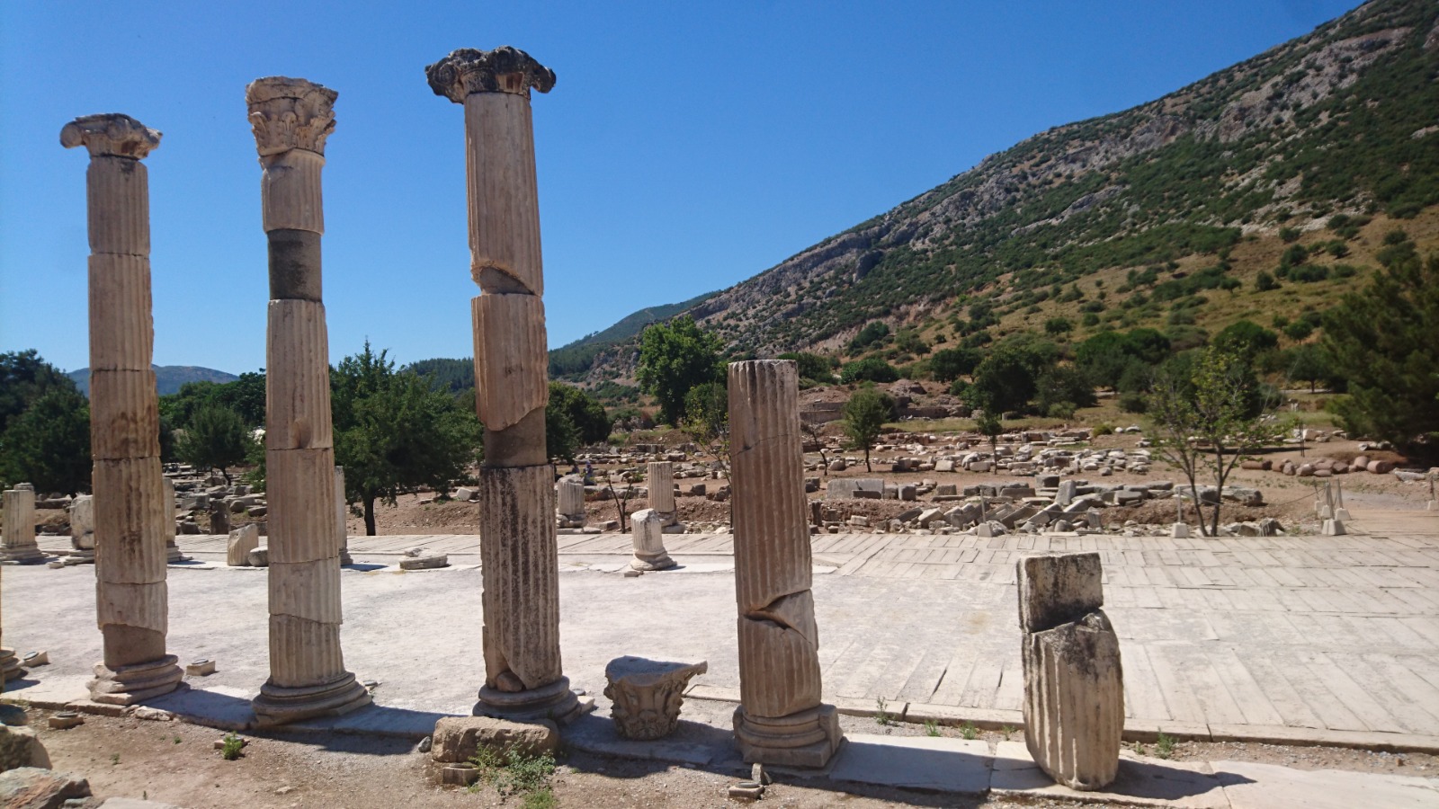 Ancient columns in Ephesus, Turkey