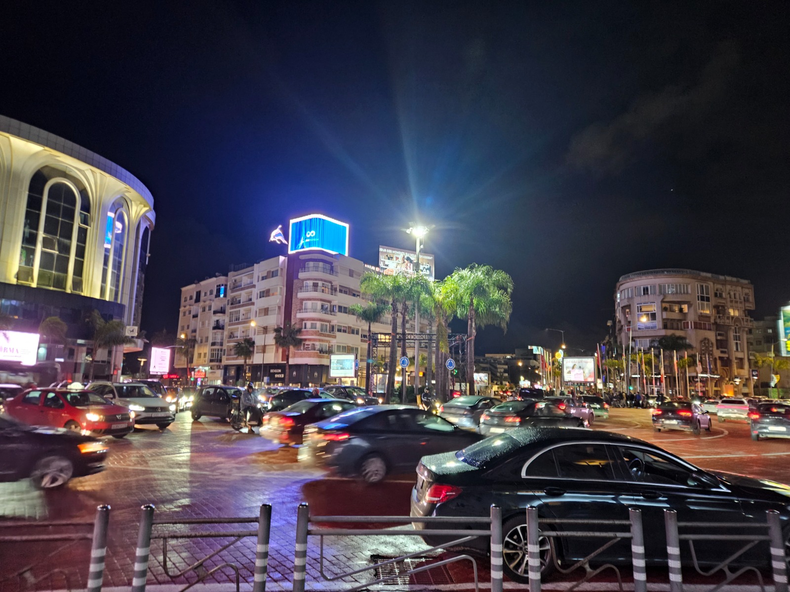 Casablanca city centre at night