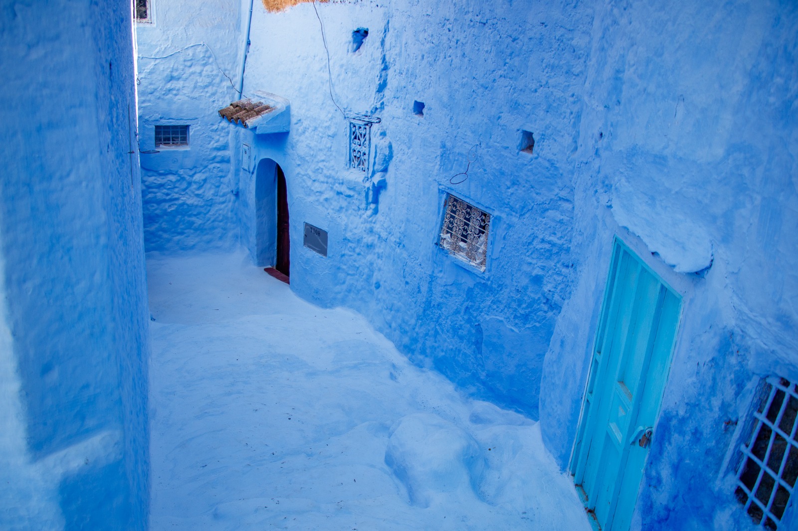 Blue alley in the medina of Chefchaouen, Morocco