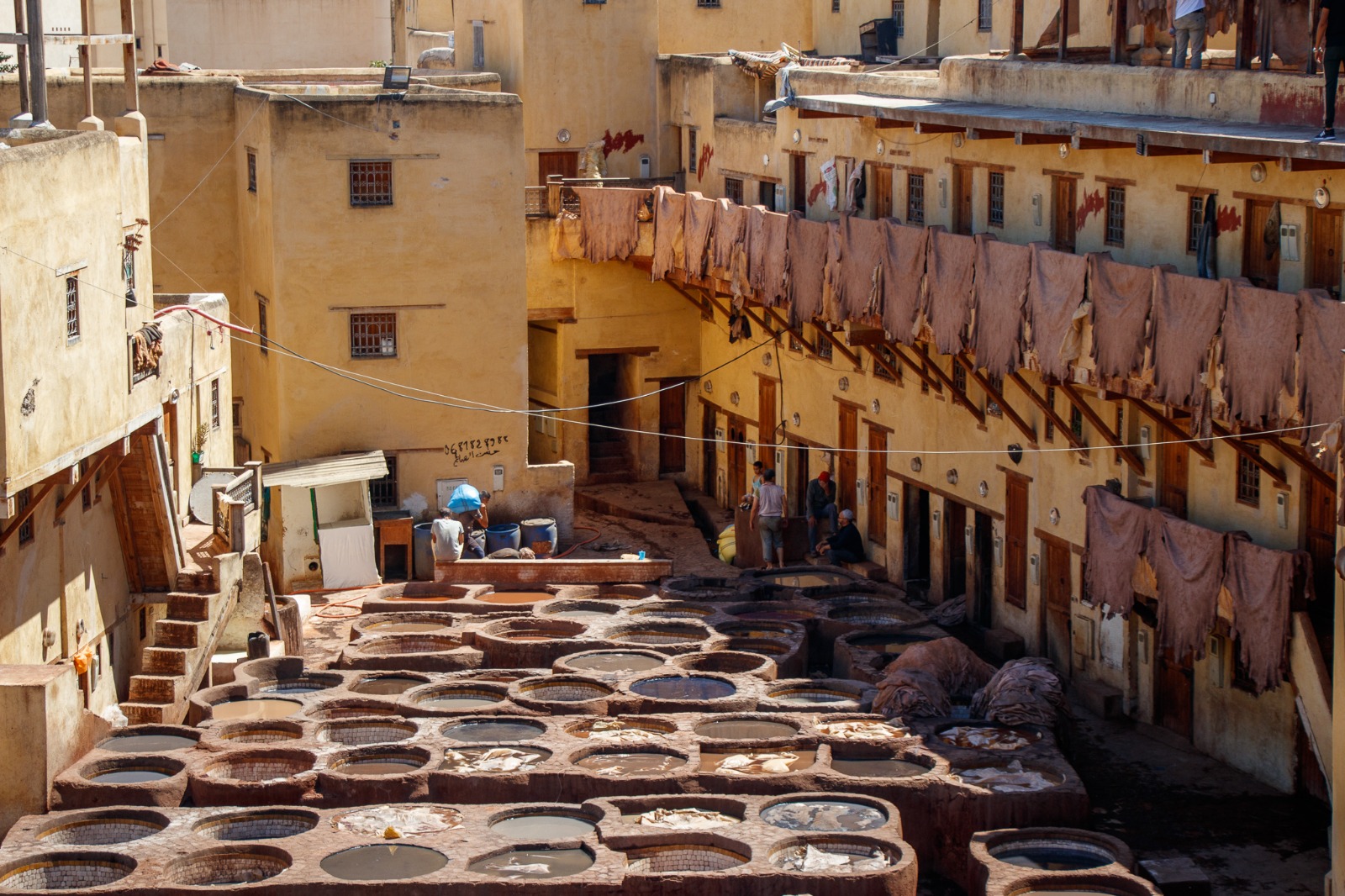 Chouara Tannery in the historic medina of Fes, Morocco