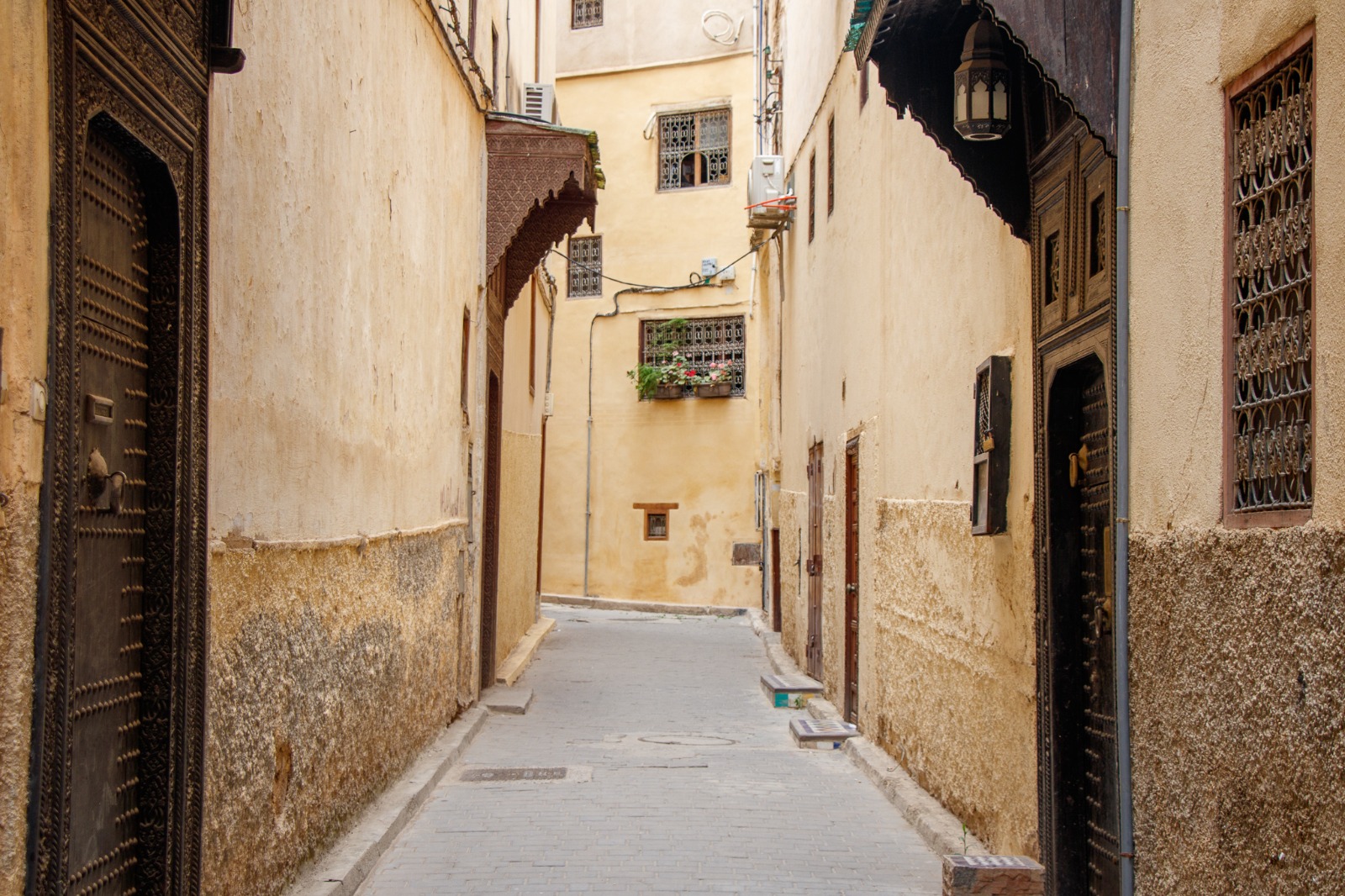 Traditional street in the medina of Fes, Morocco