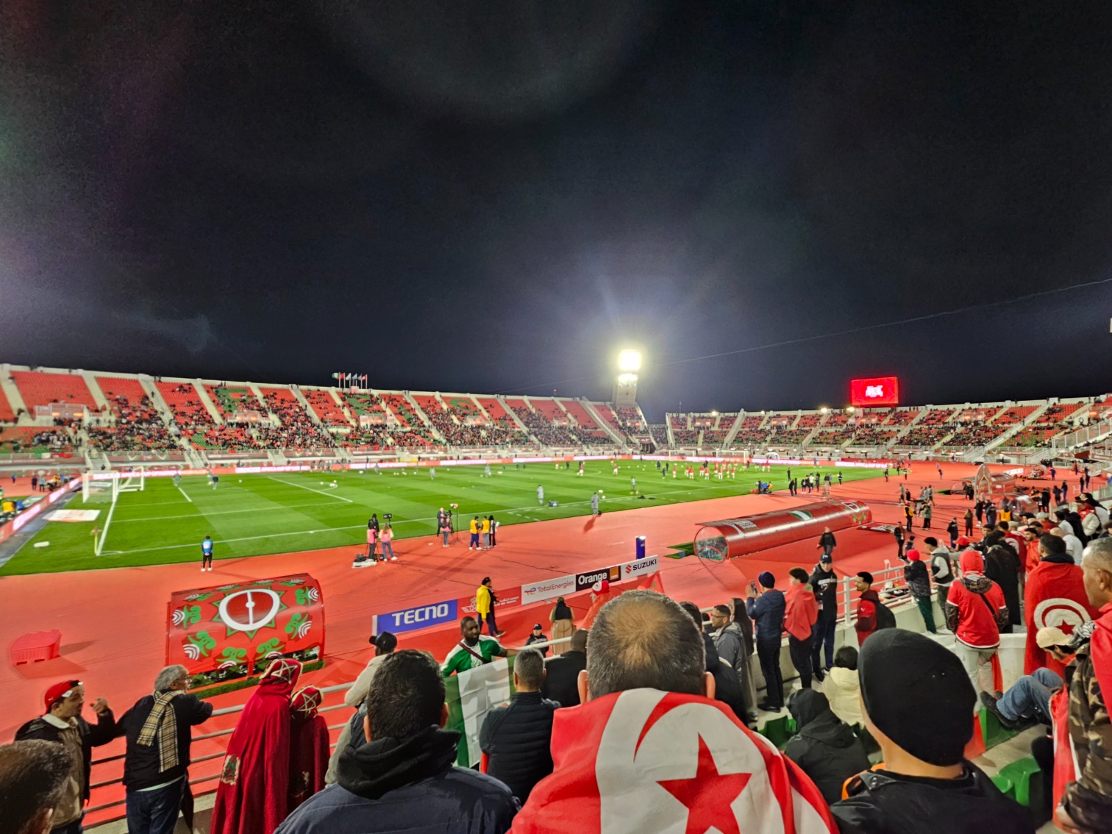 Football match inside Fes Stadium during the Africa Cup of Nations