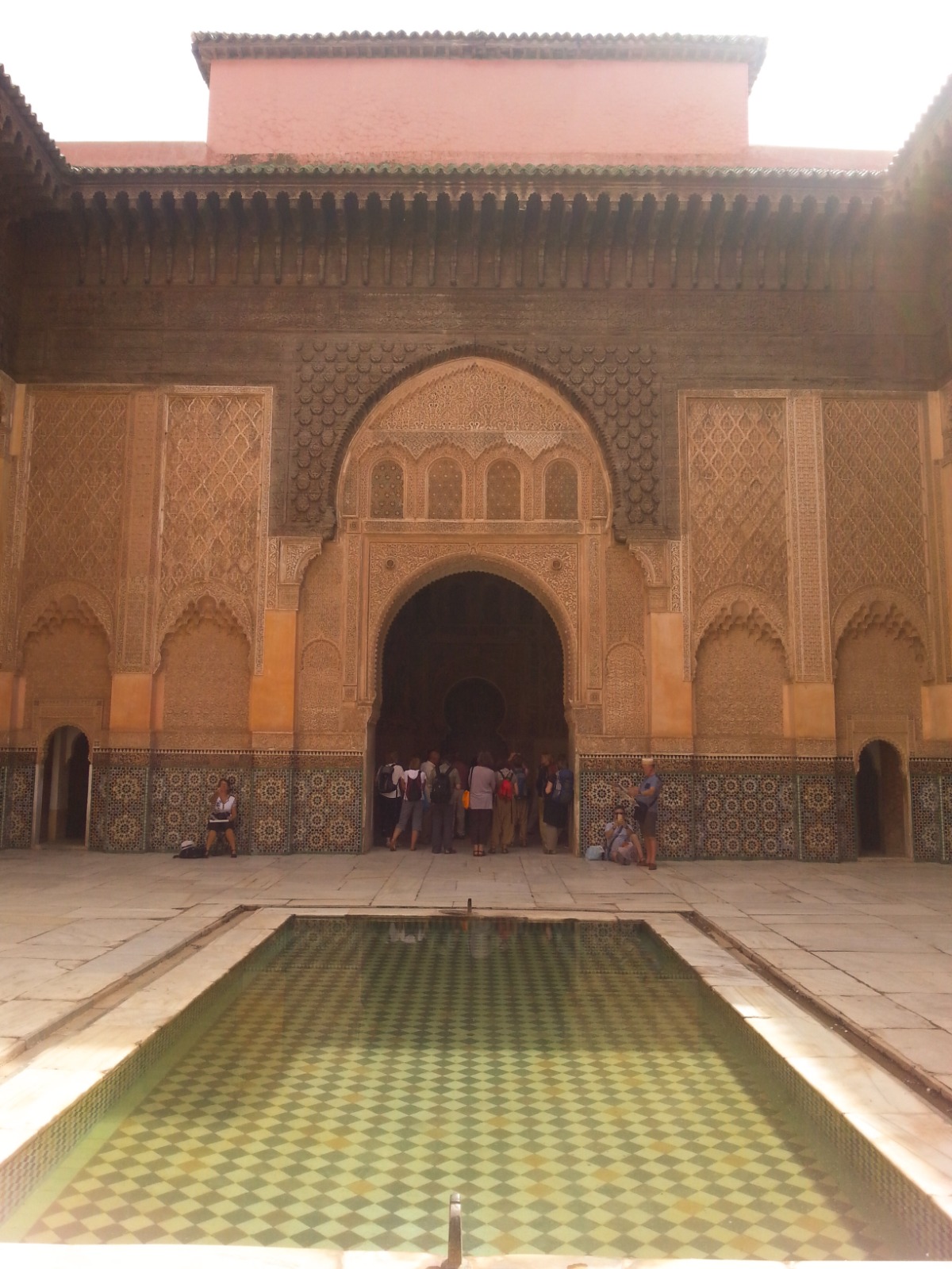 Courtyard of Ben Youssef Madrasa in Marrakesh, Morocco