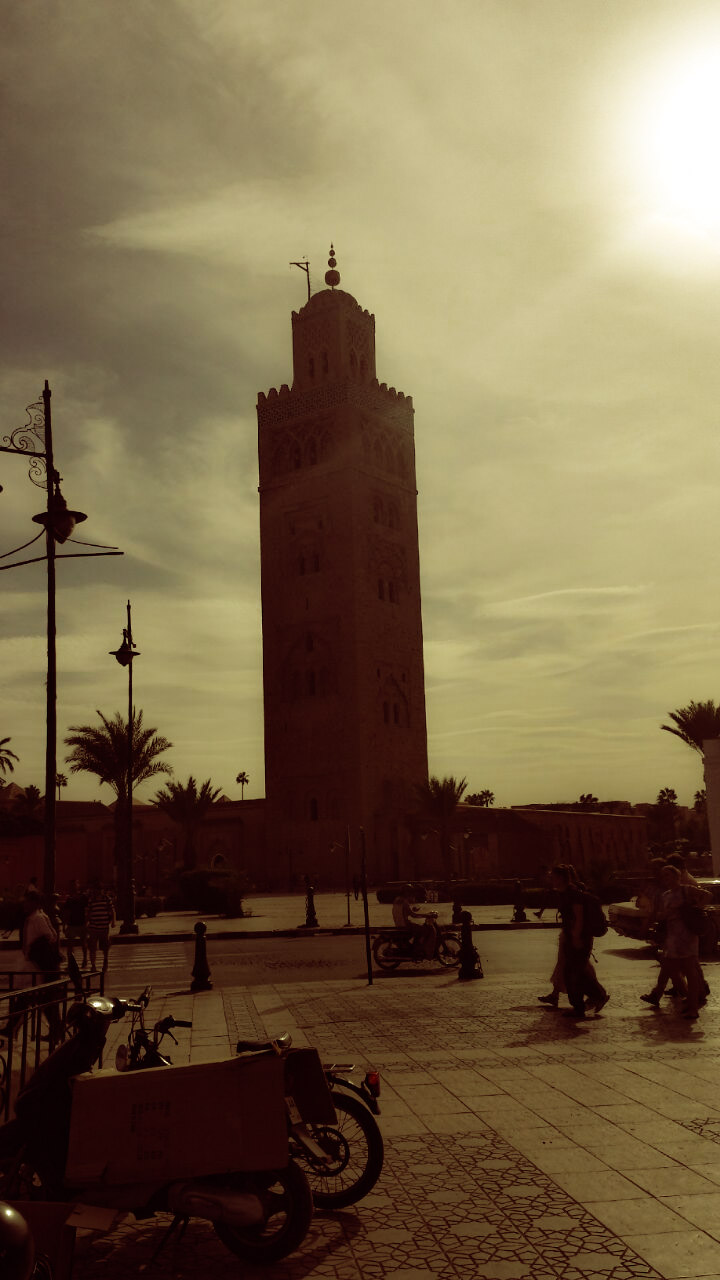 Koutoubia Mosque and minaret in Marrakesh, Morocco