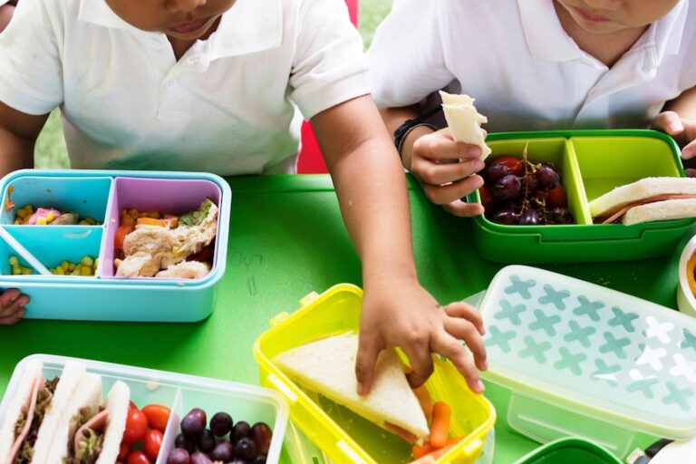 Simple sandwiches along with fresh and frozen fruit are popular lunch box additions.